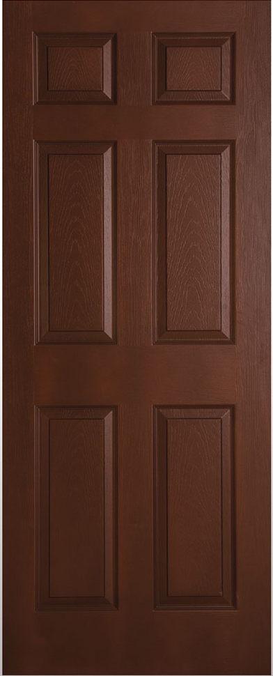 ประตู HDF 6 ฟักตรง บานเกล็ด 1/4  โครงสแตนดาร์ด 35x700x2000