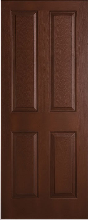 ประตู HDF 4 ฟักตรง โครงสแตนดาร์ด สีคอนยัค 35x800x2000